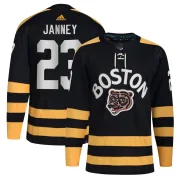 Adidas Youth Craig Janney Boston Bruins Authentic 2023 Winter Classic Jersey - Black