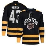 Adidas Youth Danton Heinen Boston Bruins Authentic 2023 Winter Classic Jersey - Black