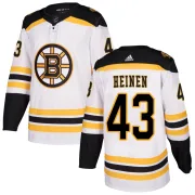 Adidas Youth Danton Heinen Boston Bruins Authentic Away Jersey - White