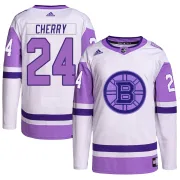 Adidas Youth Don Cherry Boston Bruins Authentic Hockey Fights Cancer Primegreen Jersey - White/Purple