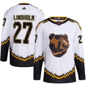 Adidas Youth Hampus Lindholm Boston Bruins Authentic Reverse Retro 2.0 Jersey - White