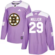 Adidas Youth Jay Miller Boston Bruins Authentic Fights Cancer Practice Jersey - Purple