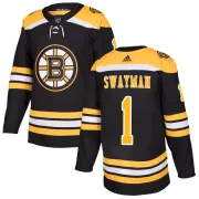 Adidas Youth Jeremy Swayman Boston Bruins Authentic Home Jersey - Black