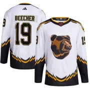 Adidas Youth Johnny Beecher Boston Bruins Authentic Reverse Retro 2.0 Jersey - White