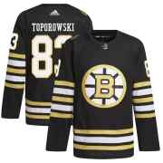 Adidas Youth Luke Toporowski Boston Bruins Authentic 100th Anniversary Primegreen Jersey - Black