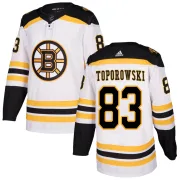 Adidas Youth Luke Toporowski Boston Bruins Authentic Away Jersey - White