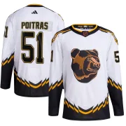 Adidas Youth Matthew Poitras Boston Bruins Authentic Reverse Retro 2.0 Jersey - White