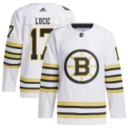 Adidas Youth Milan Lucic Boston Bruins Authentic 100th Anniversary Primegreen Jersey - White