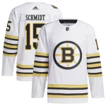 Adidas Youth Milt Schmidt Boston Bruins Authentic 100th Anniversary Primegreen Jersey - White