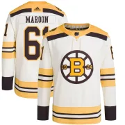 Adidas Youth Pat Maroon Boston Bruins Authentic 100th Anniversary Primegreen Jersey - Cream