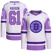 Adidas Youth Pat Maroon Boston Bruins Authentic Hockey Fights Cancer Primegreen Jersey - White/Purple
