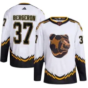Adidas Youth Patrice Bergeron Boston Bruins Authentic Reverse Retro 2.0 Jersey - White