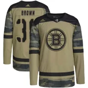 Adidas Youth Patrick Brown Boston Bruins Authentic Camo Military Appreciation Practice Jersey - Brown
