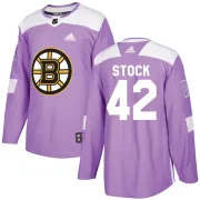 Adidas Youth Pj Stock Boston Bruins Authentic Fights Cancer Practice Jersey - Purple