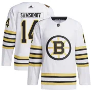 Adidas Youth Sergei Samsonov Boston Bruins Authentic 100th Anniversary Primegreen Jersey - White