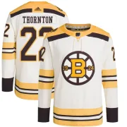 Adidas Youth Shawn Thornton Boston Bruins Authentic 100th Anniversary Primegreen Jersey - Cream