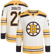 Adidas Youth Ted Donato Boston Bruins Authentic 100th Anniversary Primegreen Jersey - Cream
