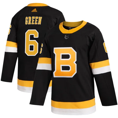 Adidas Youth Ted Green Boston Bruins Authentic Black Alternate Jersey - Green