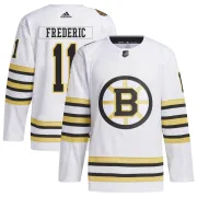 Adidas Youth Trent Frederic Boston Bruins Authentic 100th Anniversary Primegreen Jersey - White