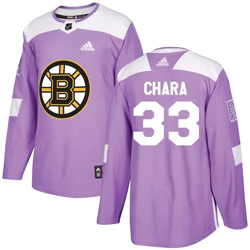 Adidas Zdeno Chara Boston Bruins Authentic Fights Cancer Practice Jersey - Purple