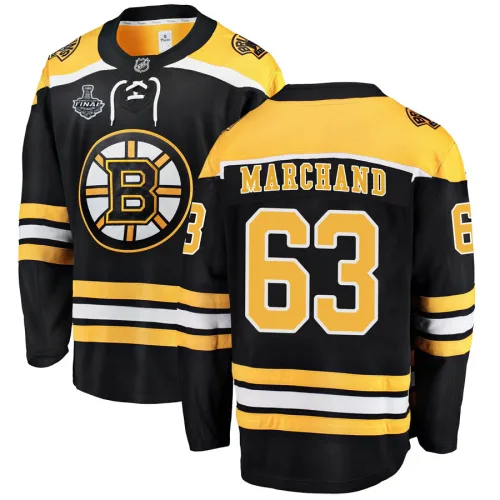 Fanatics Branded Brad Marchand Boston Bruins Breakaway Home 2019 Stanley Cup Final Bound Jersey - Black