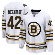 Fanatics Branded Men's Georgii Merkulov Boston Bruins Premier Breakaway 100th Anniversary Jersey - White