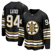 Fanatics Branded Men's Jakub Lauko Boston Bruins Premier Breakaway 100th Anniversary Jersey - Black