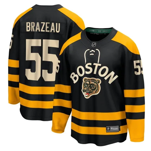 Fanatics Branded Men's Justin Brazeau Boston Bruins Breakaway 2023 Winter Classic Jersey - Black