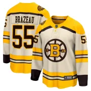 Fanatics Branded Men's Justin Brazeau Boston Bruins Premier Breakaway 100th Anniversary Jersey - Cream