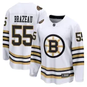 Fanatics Branded Men's Justin Brazeau Boston Bruins Premier Breakaway 100th Anniversary Jersey - White