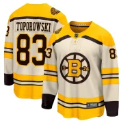 Fanatics Branded Men's Luke Toporowski Boston Bruins Premier Breakaway 100th Anniversary Jersey - Cream