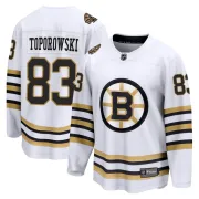 Fanatics Branded Men's Luke Toporowski Boston Bruins Premier Breakaway 100th Anniversary Jersey - White