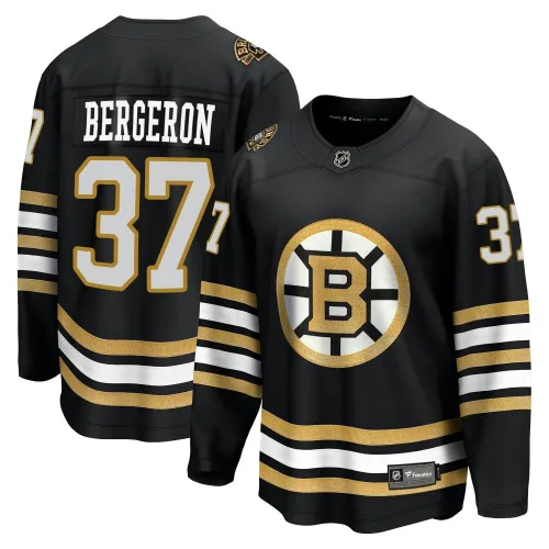 Fanatics Branded Men's Patrice Bergeron Boston Bruins Premier Breakaway 100th Anniversary Jersey - Black