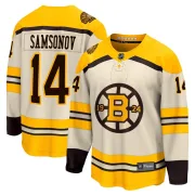 Fanatics Branded Men's Sergei Samsonov Boston Bruins Premier Breakaway 100th Anniversary Jersey - Cream