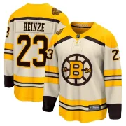 Fanatics Branded Men's Steve Heinze Boston Bruins Premier Breakaway 100th Anniversary Jersey - Cream