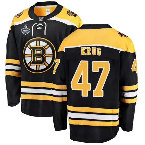Fanatics Branded Torey Krug Boston Bruins Breakaway Home 2019 Stanley Cup Final Bound Jersey - Black