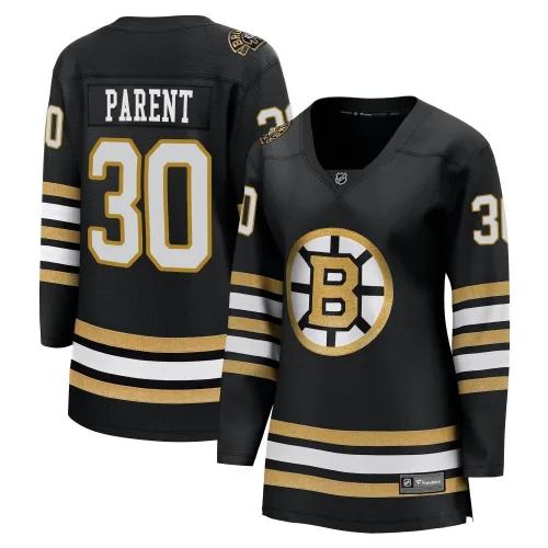 Fanatics Branded Women's Bernie Parent Boston Bruins Premier Breakaway 100th Anniversary Jersey - Black