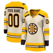 Fanatics Branded Women's Custom Boston Bruins Premier Custom Breakaway 100th Anniversary Jersey - Cream
