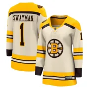 Fanatics Branded Women's Jeremy Swayman Boston Bruins Premier Breakaway 100th Anniversary Jersey - Cream