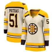Fanatics Branded Women's Matthew Poitras Boston Bruins Premier Breakaway 100th Anniversary Jersey - Cream