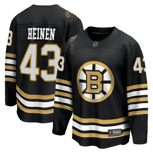 Fanatics Branded Youth Danton Heinen Boston Bruins Premier Breakaway 100th Anniversary Jersey - Black