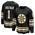 Fanatics Branded Youth Jeremy Swayman Boston Bruins Premier Breakaway 100th Anniversary Jersey - Black