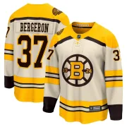 Fanatics Branded Youth Patrice Bergeron Boston Bruins Premier Breakaway 100th Anniversary Jersey - Cream
