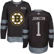 Men's Eddie Johnston Boston Bruins Authentic 1917-2017 100th Anniversary Jersey - Black