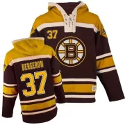 Men's Patrice Bergeron Boston Bruins Premier Old Time Hockey Sawyer Hooded Sweatshirt - Black