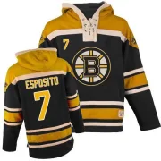 Men's Phil Esposito Boston Bruins Authentic Old Time Hockey Sawyer Hooded Sweatshirt - Black