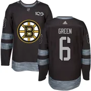 Men's Ted Green Boston Bruins Authentic Black 1917-2017 100th Anniversary Jersey - Green