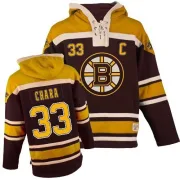 Men's Zdeno Chara Boston Bruins Authentic Old Time Hockey Sawyer Hooded Sweatshirt - Black